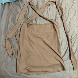 Brown Ribbed Top